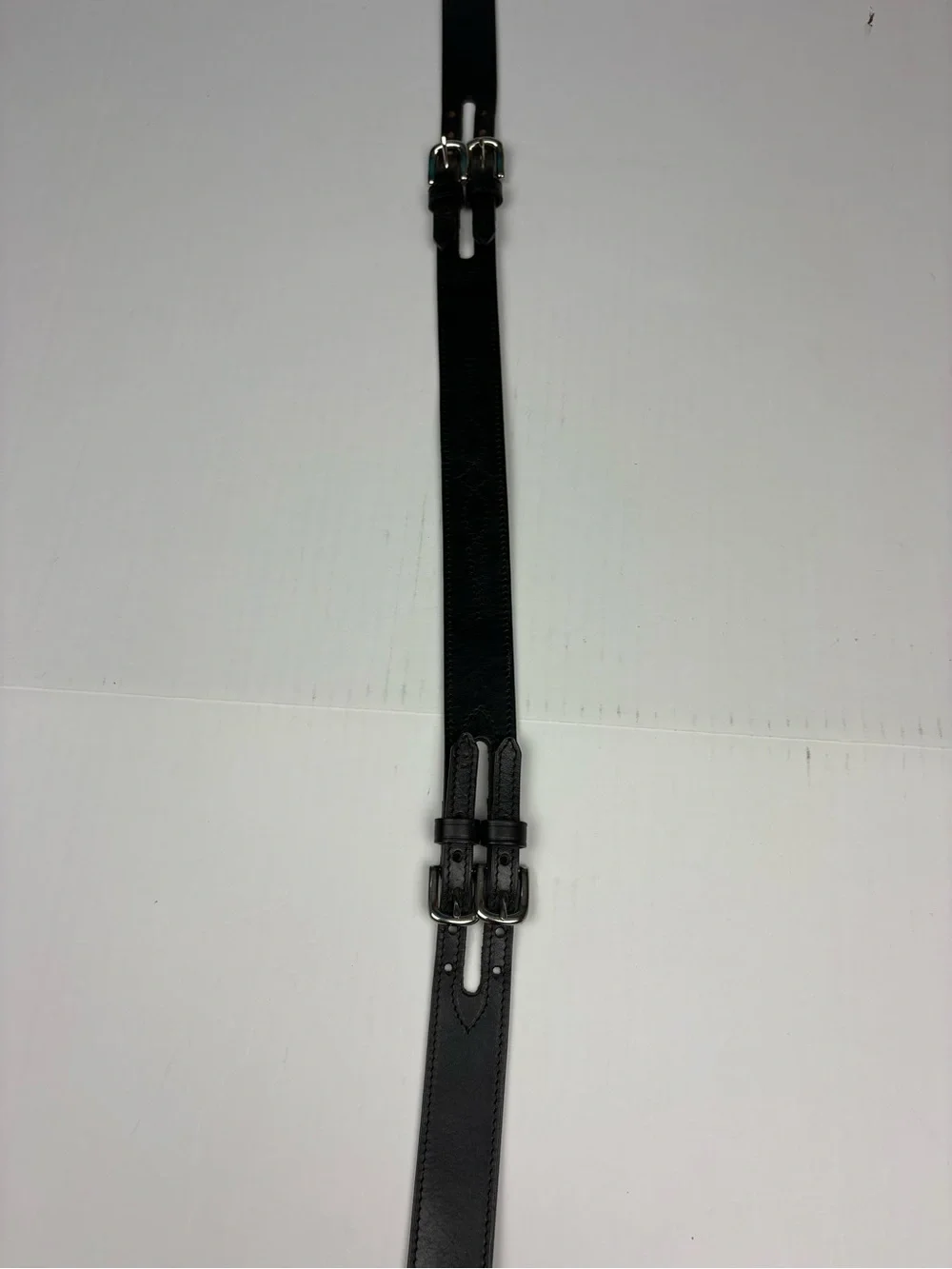 Noble Outfitters Women Large Belt Black Leather Silver Tone Buckles Equestrian